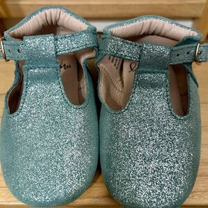 Monkey Feet Sparkly Teal Dress Shoes